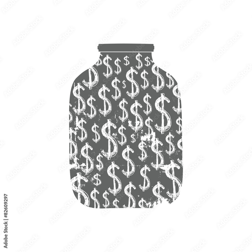 Bank with money. Bank with money.