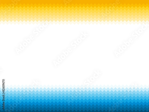 Modern blue yellow background with ocean waves and sun