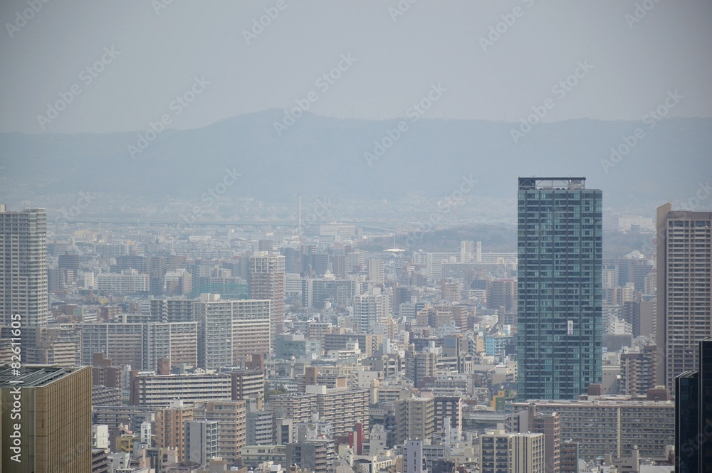 Skyline von Osaka, Japan