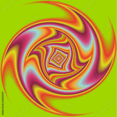 Coloured Optical Illusion Vector Illustration. 