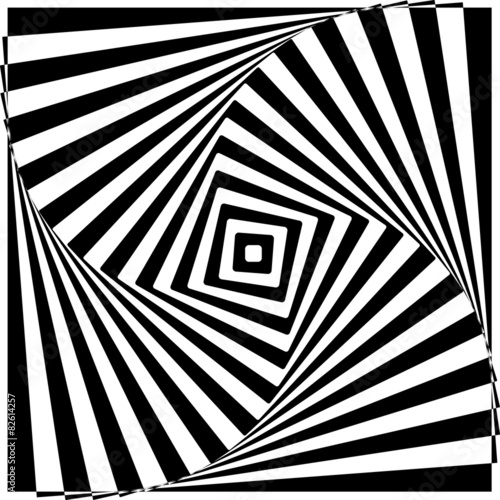 Black and White Optical Illusion Vector Illustration.