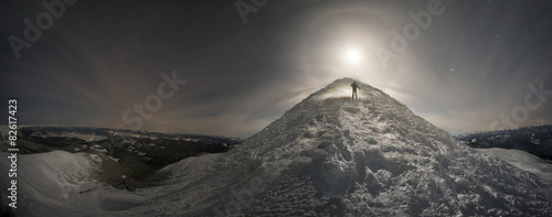 top of Hoverla at moonrise