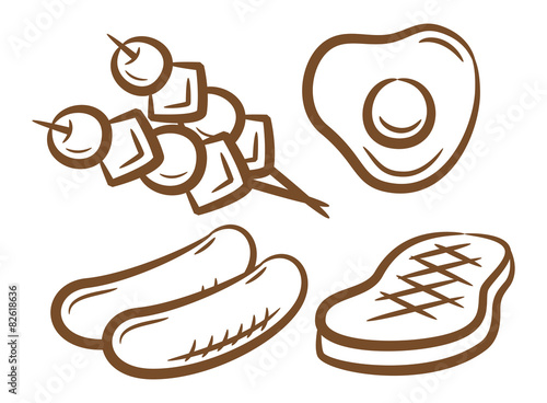 barbecue icon set