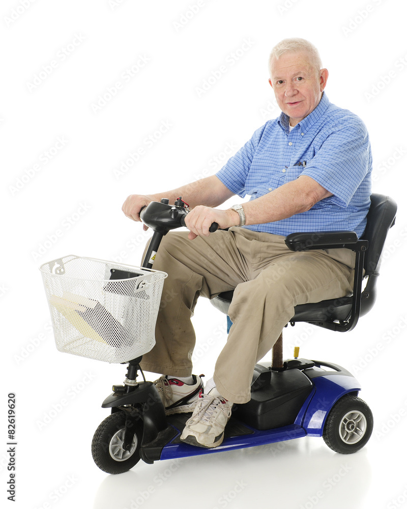 Senior Happy with His Scooter Senior Happy with His Scooter