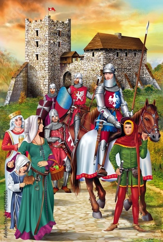 Medieval Knights Illustration photo