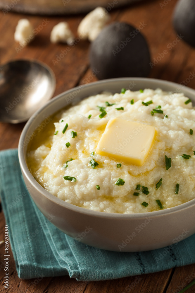 Homemade Organic Mashed Cauliflower