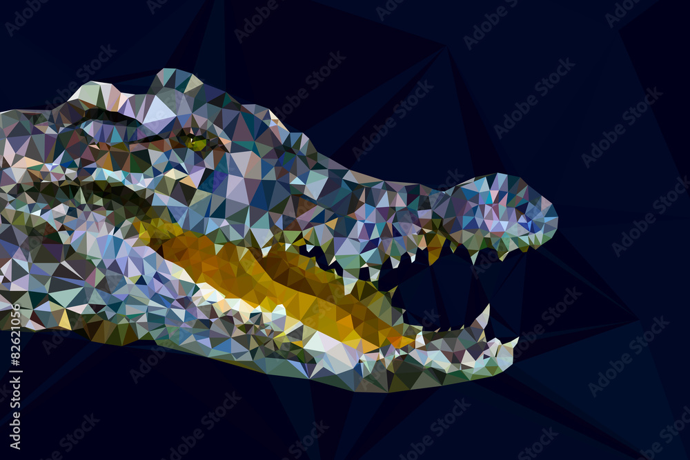 Fototapeta premium Low poly gemotric of crocodile head