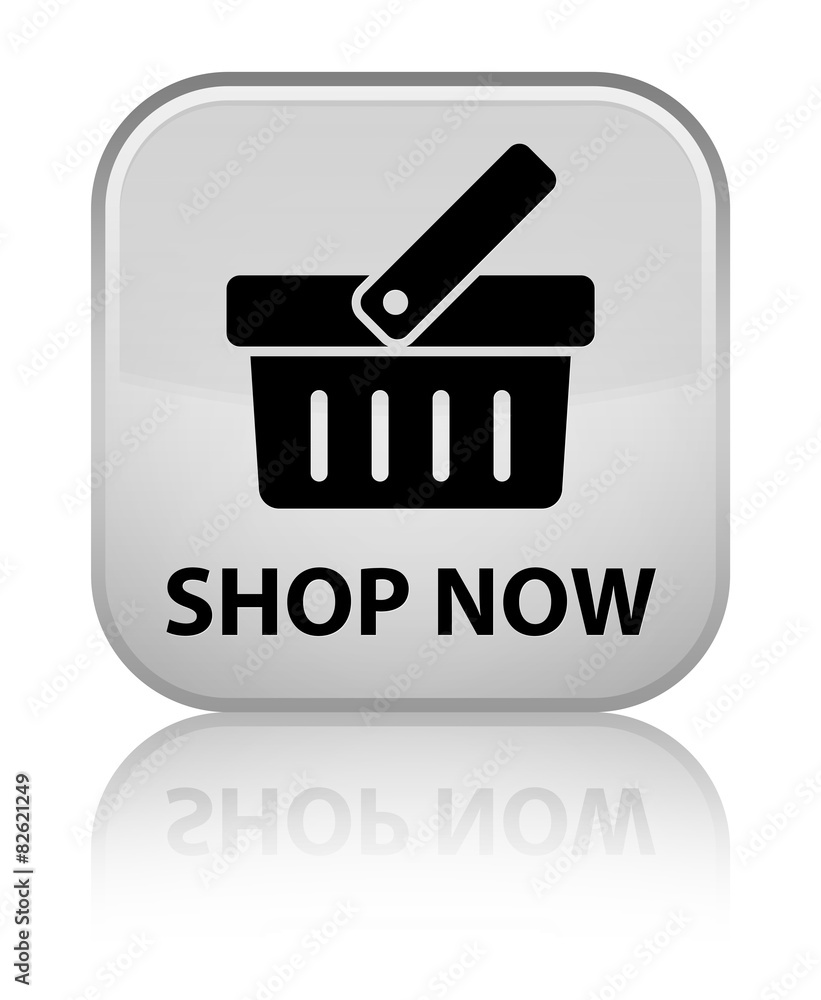 Shop now white square button Shop now white square button