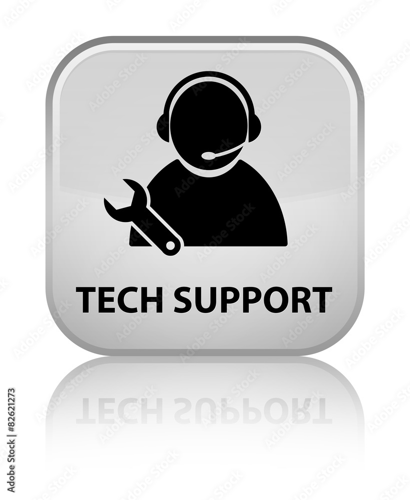 Fototapeta premium Tech support white square button