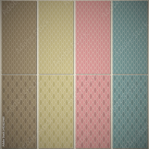 Set of vintage seamless pattern.