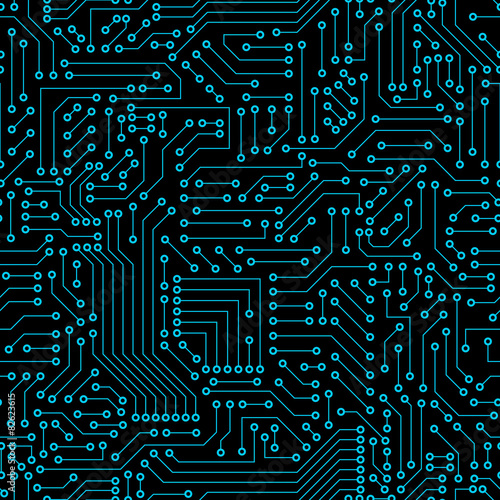 Seamless pattern. Computer circuit board.