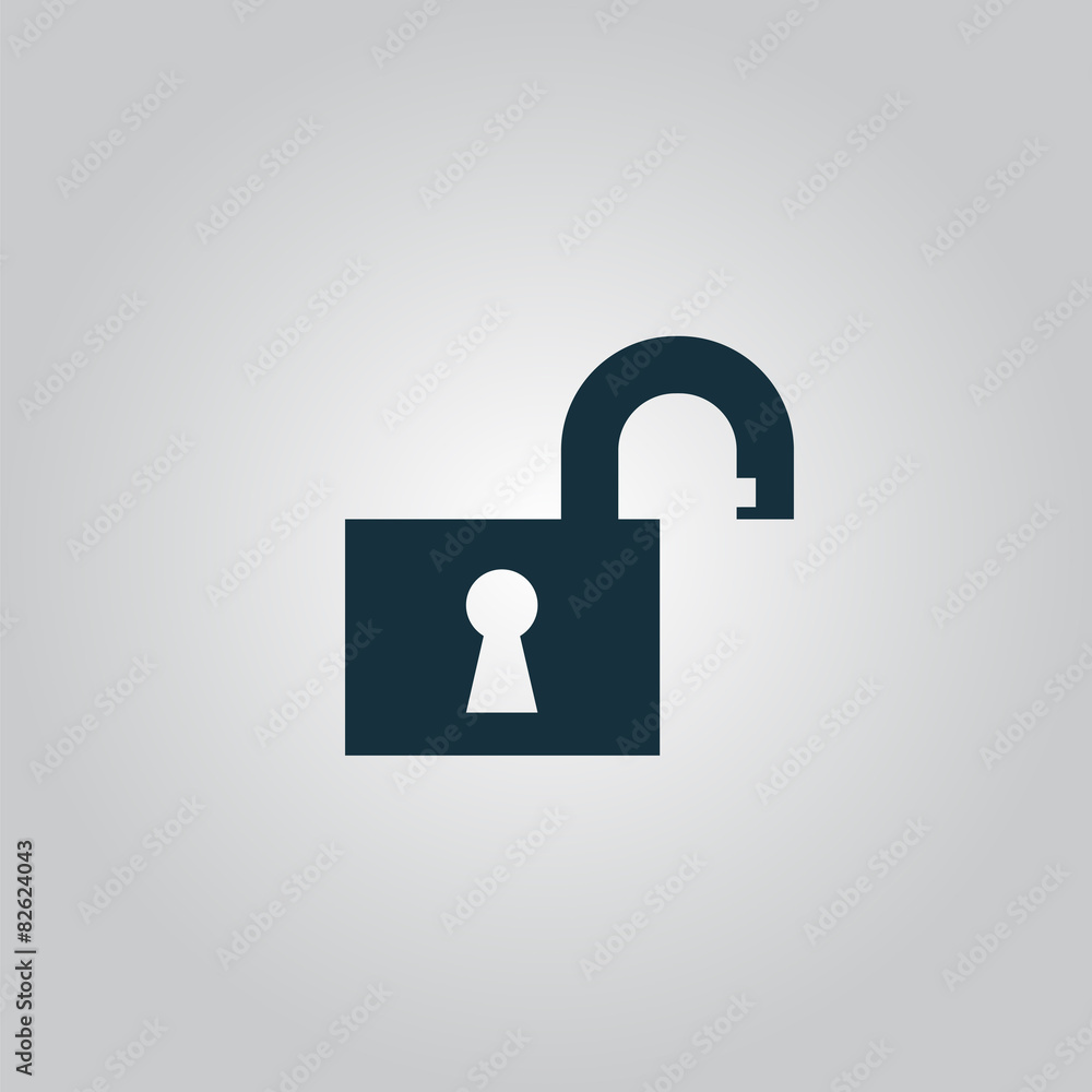 Illustration of Flat open padlock icon Illustration of Flat open padlock icon