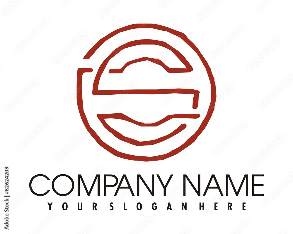 Obraz premium stamp circle red pattern logo image vector