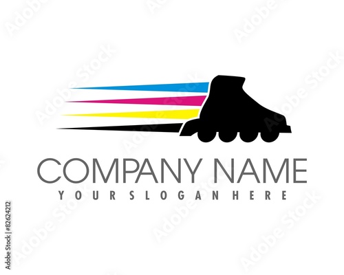 roller skates logo image vector