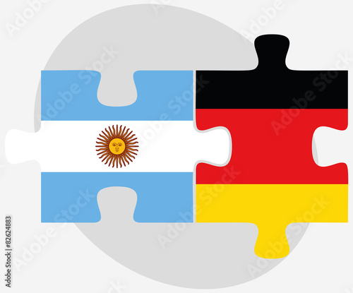 Argentina and Germany Flags in puzzle