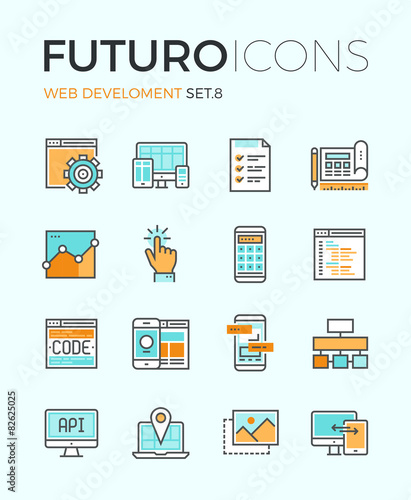 Web develop futuro line icons