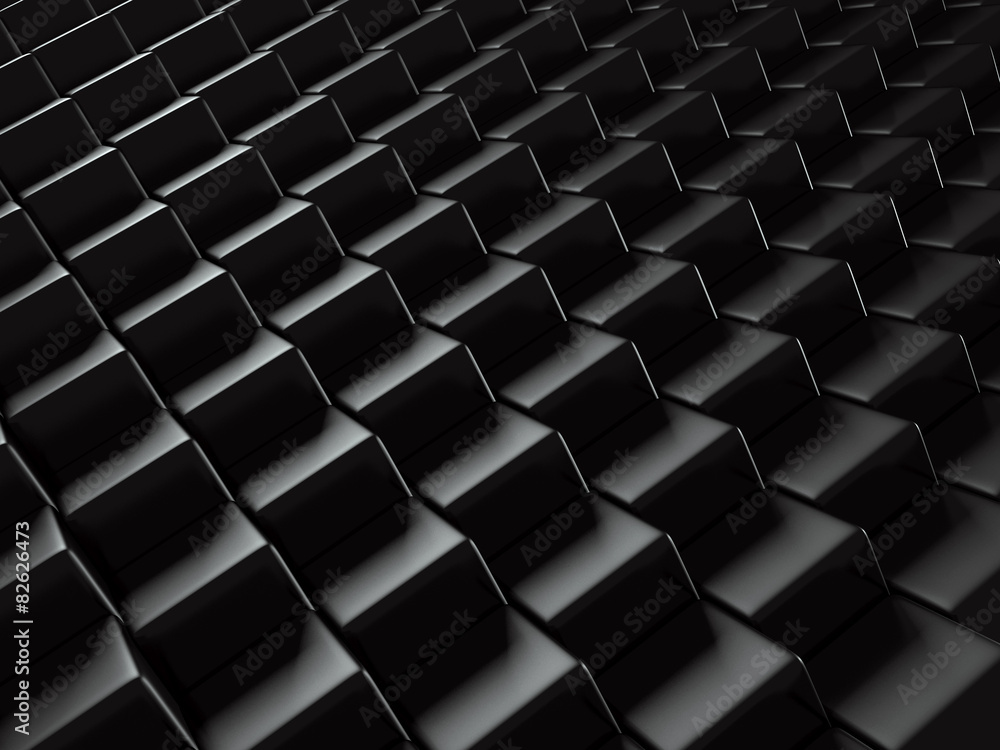 Abstract Metallic Black Blocks Background