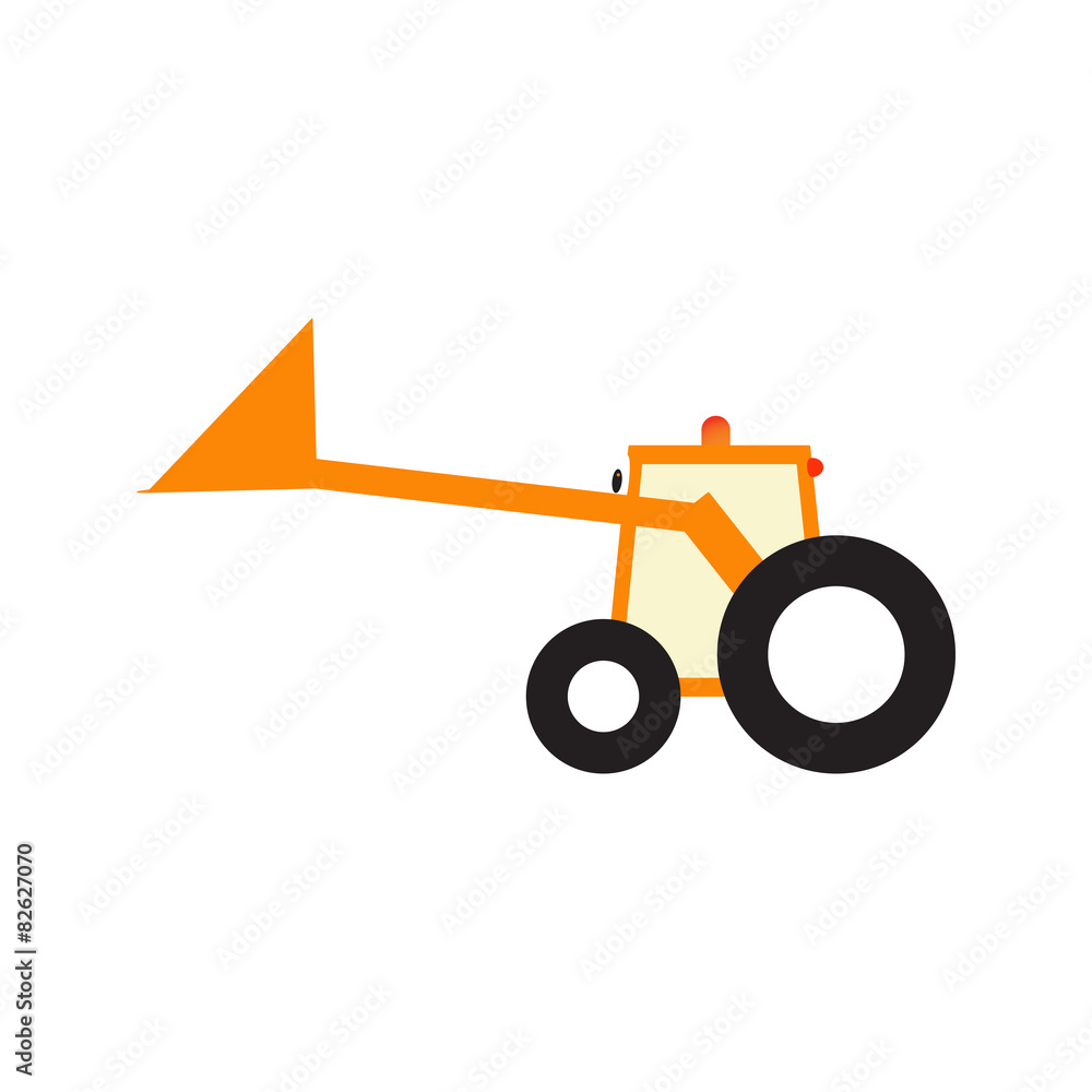 Funny tractor with upped scoop Funny tractor with upped scoop
