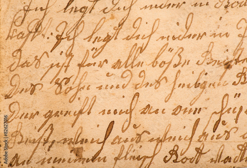 Fragment of an old handwritten letter. It was written in 1820.