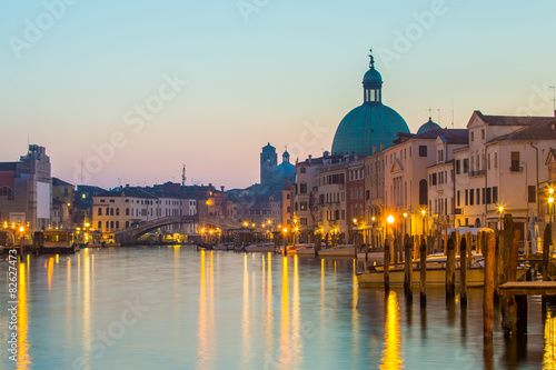 Twilight of Grand Canal in Venice, Italy