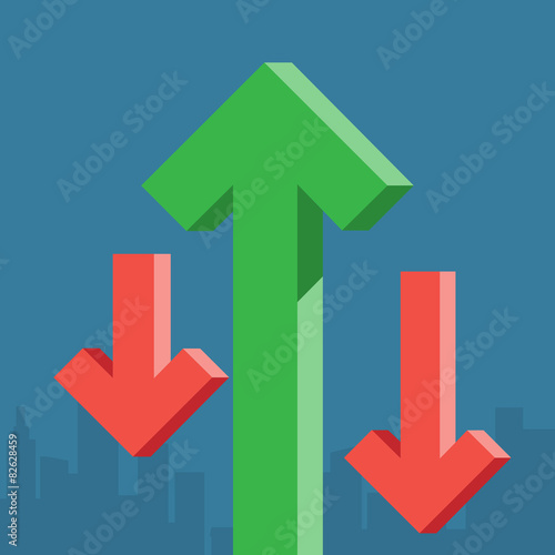 concept of arrow graph stock up and down