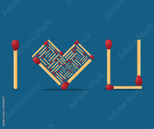 Match concept of i love you