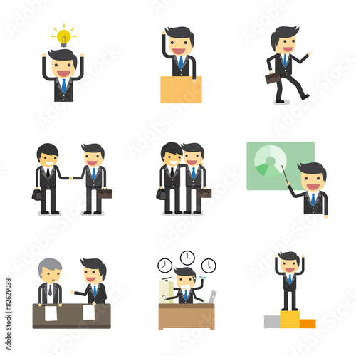  Working process of businessman character