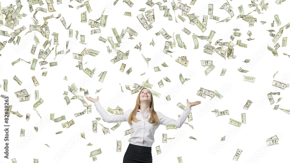 Beautiful blonde business woman is happy Beautiful blonde business woman is happy