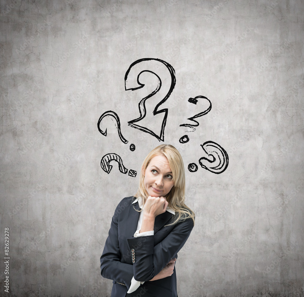 Beautiful business woman is thinking Beautiful business woman is thinking