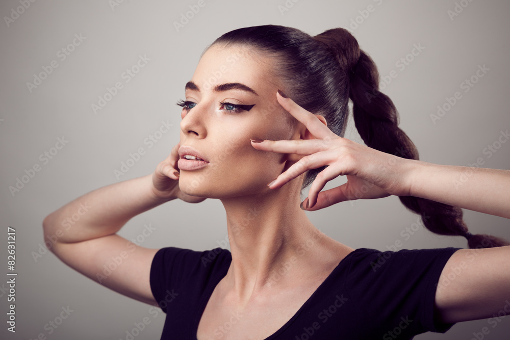 Portrait of beautiful woman with perfect skin and make-up Portrait of beautiful woman with perfect skin and make-up