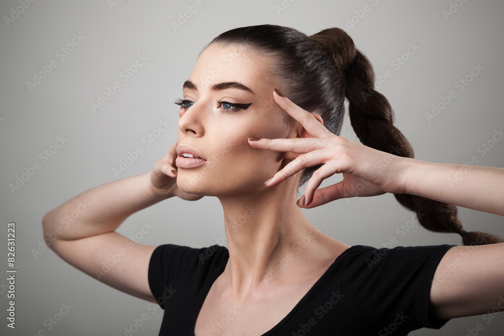 Portrait of beautiful woman with perfect skin and make-up Portrait of beautiful woman with perfect skin and make-up