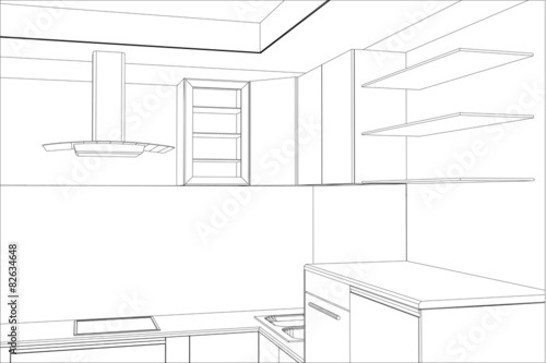 Sketch plan kitchen in the wire