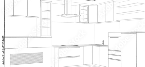 vector design process in wire-frame Illustration created of 3d