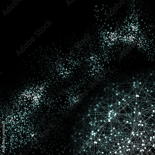 Molecule structure, black background for communication, science