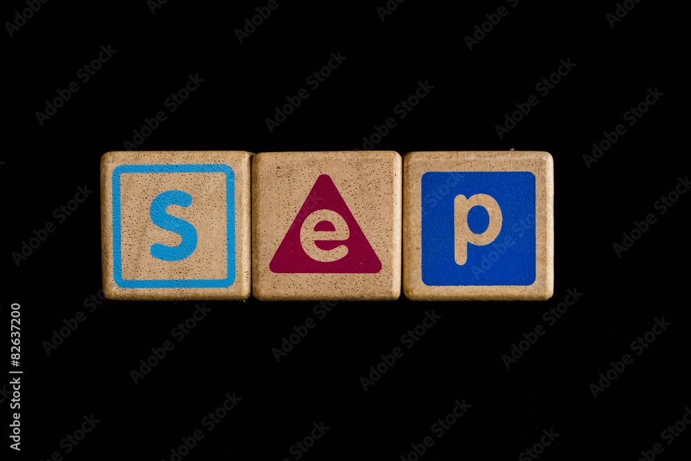 September on wood Cubic on black background September on wood Cubic on black background
