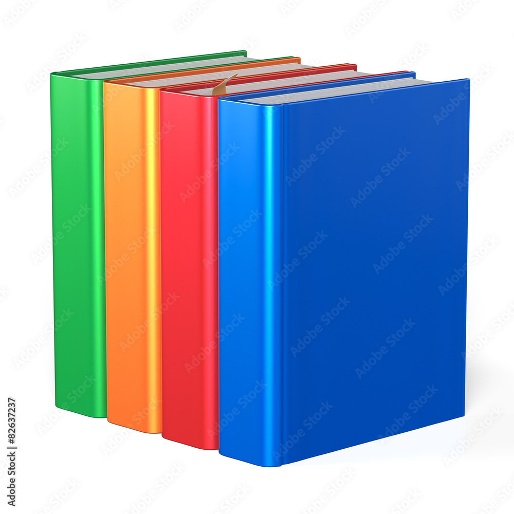 Blank books educational four textbooks colorful content icon Blank books educational four textbooks colorful content icon