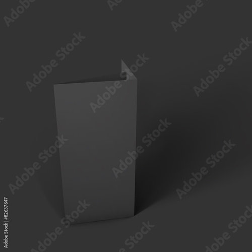 Blank trifold paper brochure mockup.