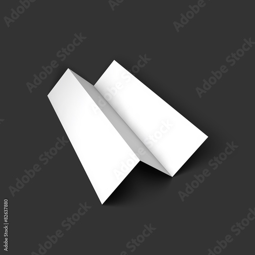 Blank trifold paper brochure mockup template.