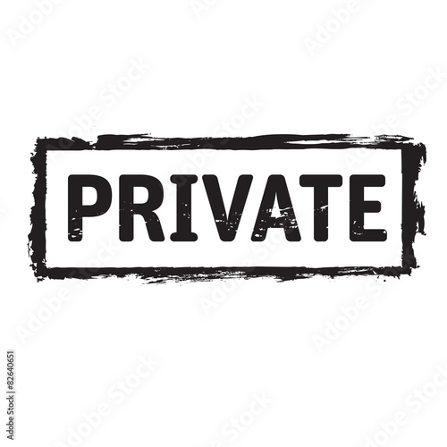 Black vector grunge stamp PRIVATE