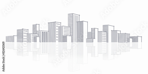 The sketch of a city skyline 
