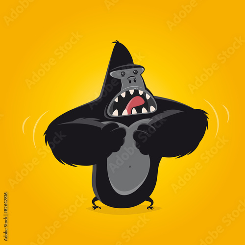gorilla affe brust trommeln