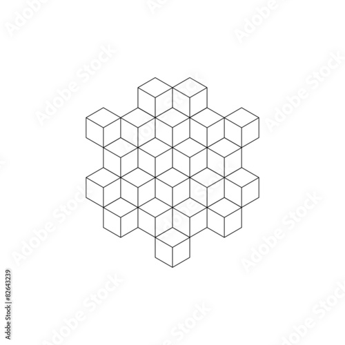 Fototapeta Naklejka Na Ścianę i Meble -  Geometric shapes from honeycombs, cubes, triangles, eps 10