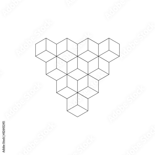 Black triangle shape from, cubes, tattoo design, triangles