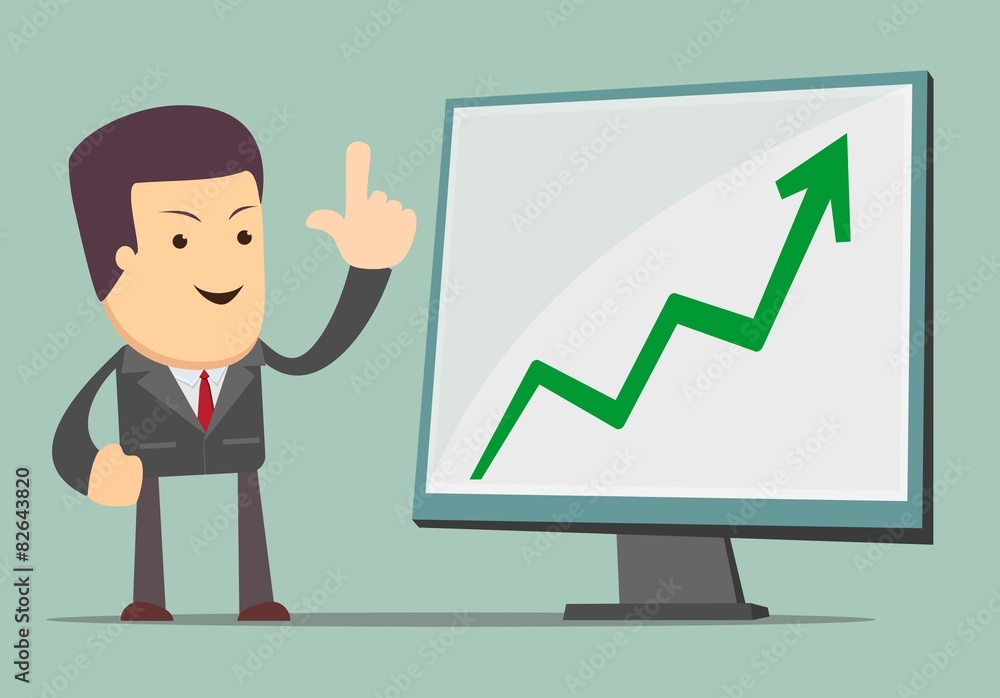 Businessman Presenting Business Growth Chart Businessman Presenting Business Growth Chart