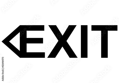 Exit Sign Black - illustration