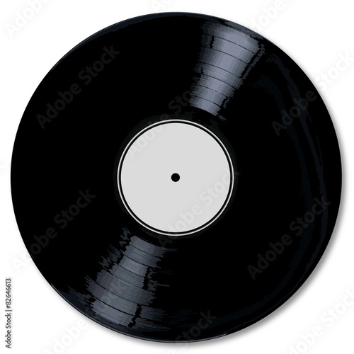 A typical LP vinyl record with a blank label