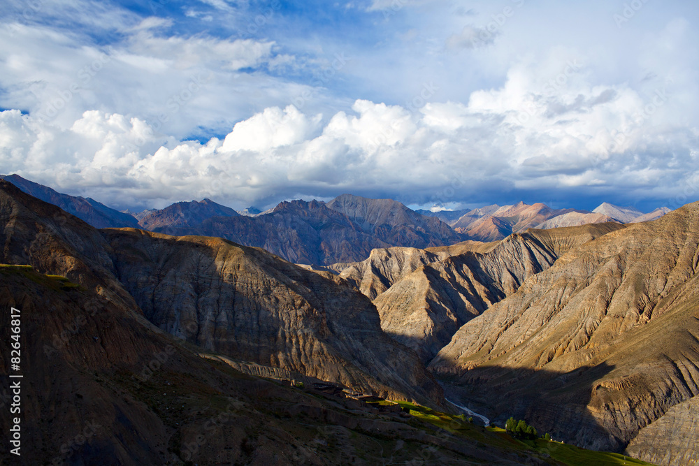 Dramatic Himalayan mountain landscape in Dolpo region, Nepal