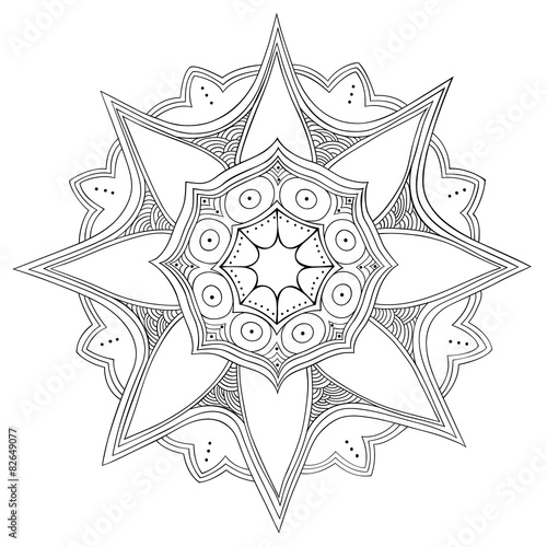  Round ornament. Star.Vector art