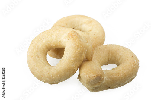 Wallpaper Mural Taralli on the  white,Traditional Italian snack from Puglia Torontodigital.ca