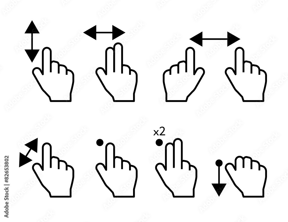 Fototapeta premium Hand gestures set